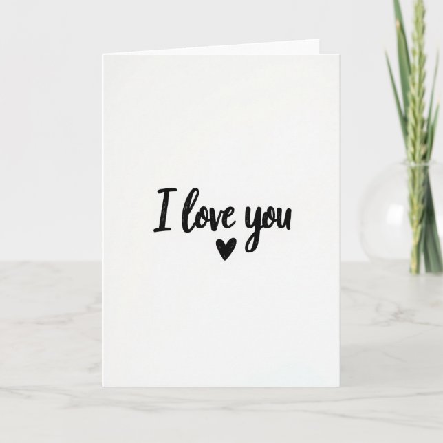 Romantic I Love You Heart Script Card (Front)