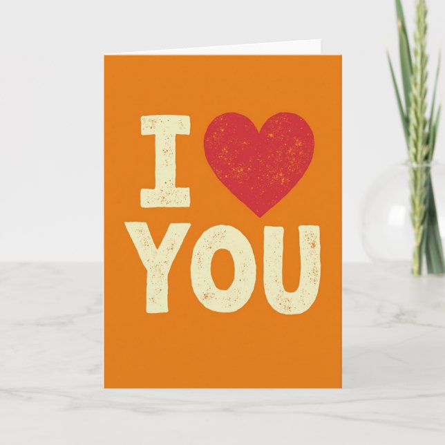 Romantic I Love You Kraft Card (Front)