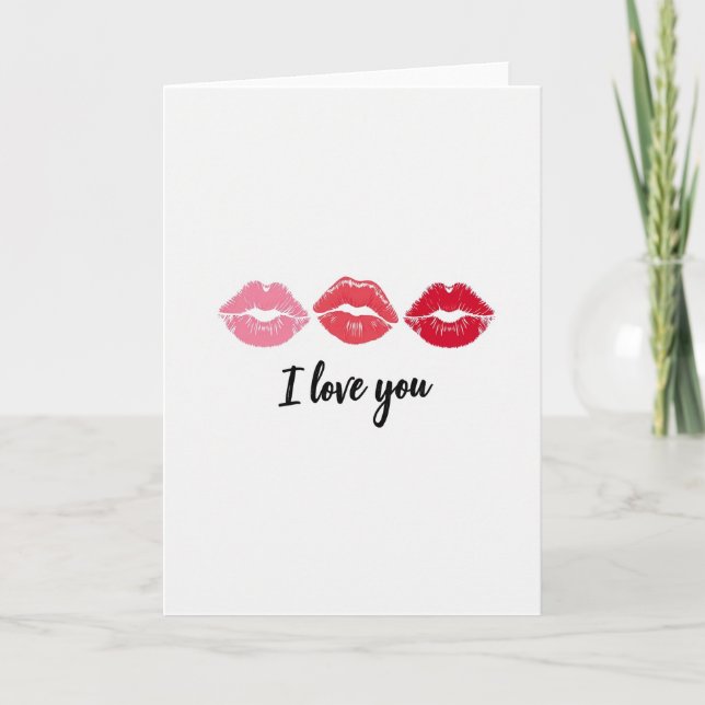 Romantic I Love You Lips Card (Front)