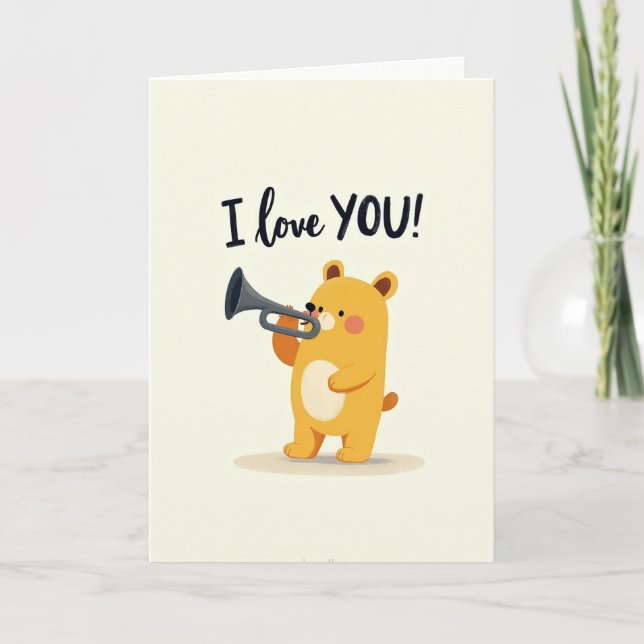 Romantic I Love You Matte Card (Front)