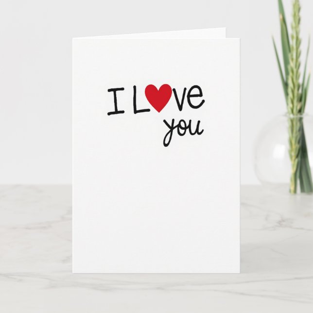 Romantic I Love You Matte Finish Card (Front)