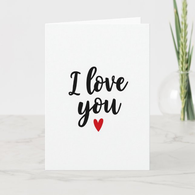 Romantic I Love You Message Card (Front)