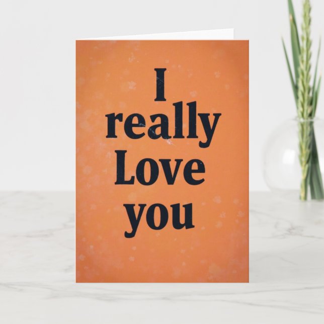 Romantic I Love You Orange Card (Front)