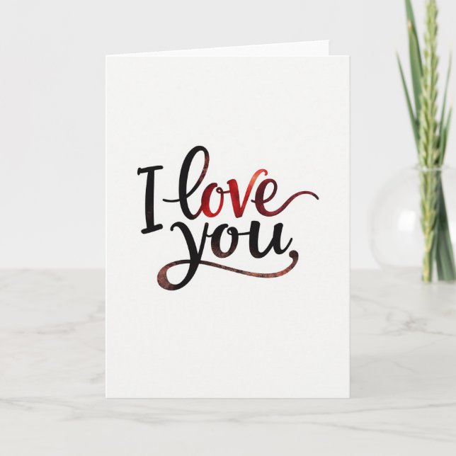 Romantic I Love You Script Card (Front)