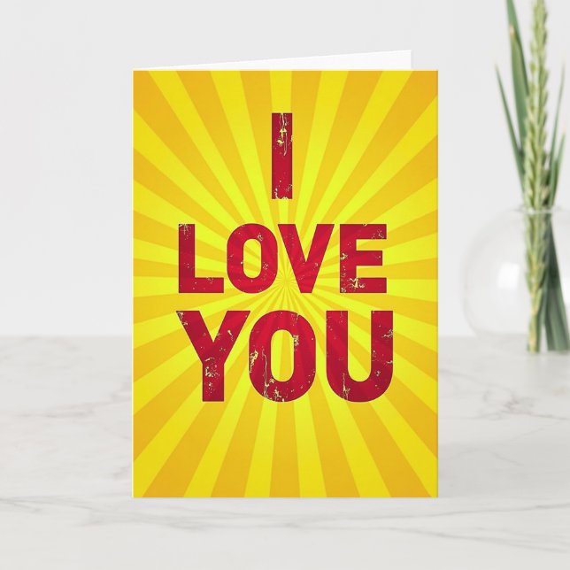 Romantic I Love You Sunburst Card (Front)