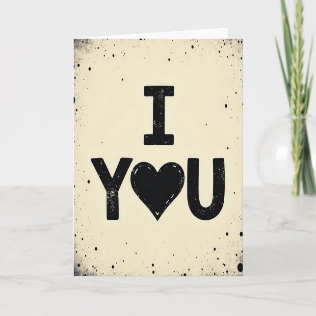 Romantic I Love You Texture Card (Front)