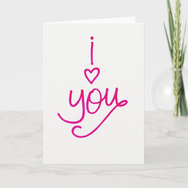 Romantic I Love You Textured Card (Front)