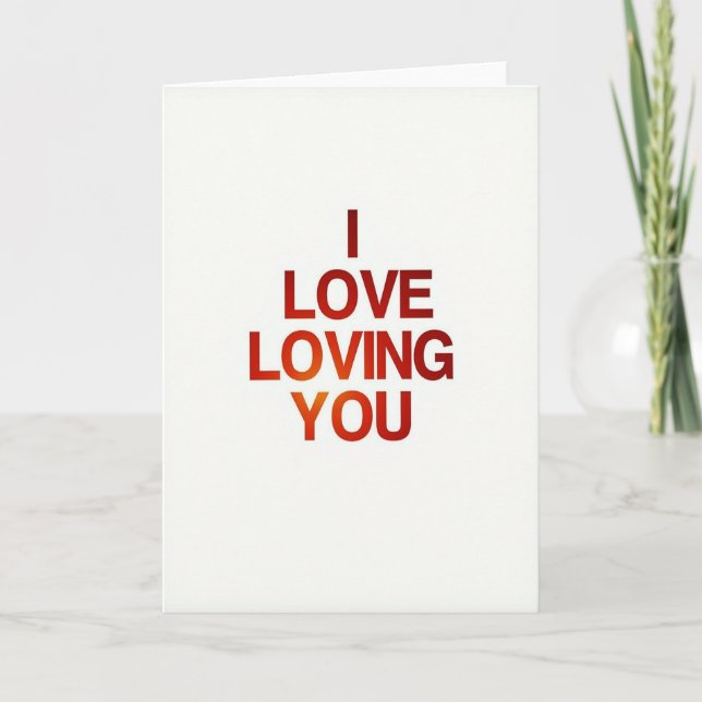 Romantic I Love You Typography Card (Front)