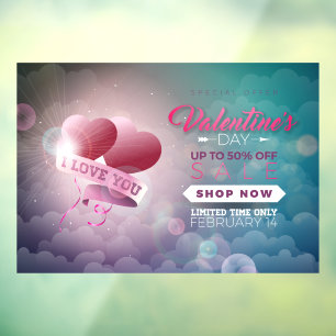 Romantic I Love You Valentine's Day Limited Sale Window Cling