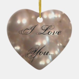 Romantic I Love You Will You Marry Me Retro Style Ceramic Ornament
