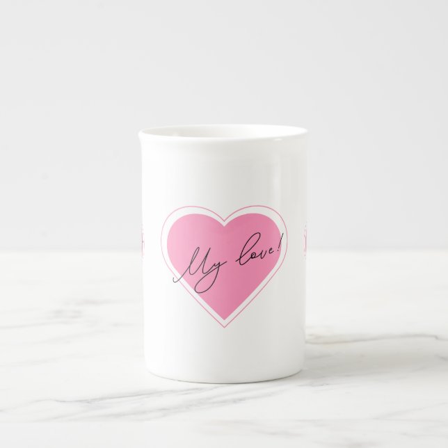 Romantic illustration My love! on a cup (Front)
