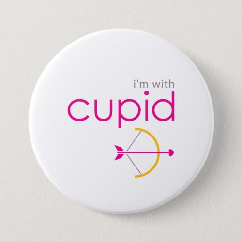 Romantic Im With Cupid Valentines Day Button