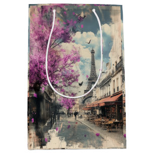 Romantic image of PAris with the Eiffel tower Medium Gift Bag