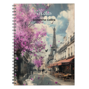 Romantic image of PAris with the Eiffel tower Notebook