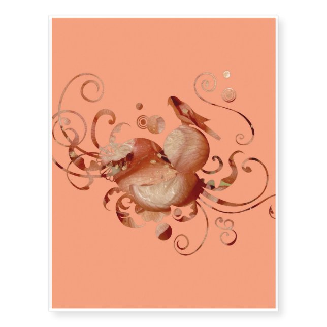 romantic in peach (I) Temporary Tattoos (Front)