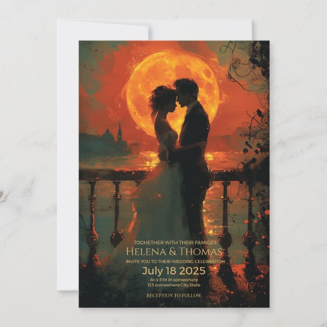 Romantic Incandescent Moonlight Invitation (Front)