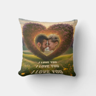 Romantic individual image, heart in nature throw pillow
