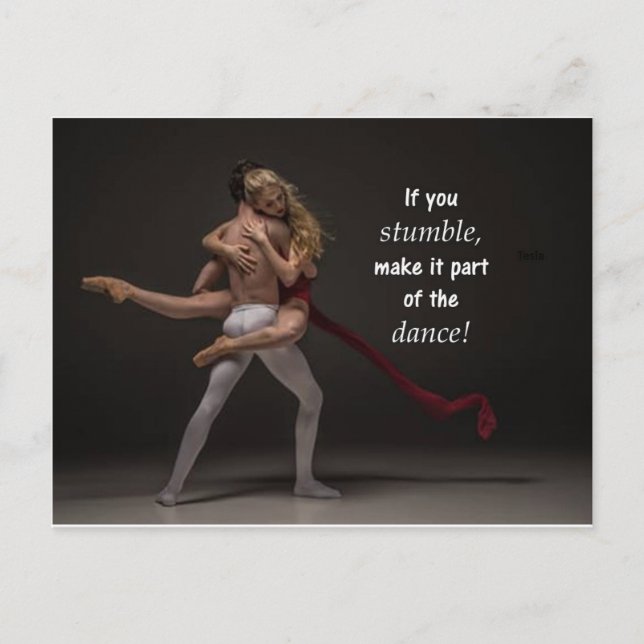 Romantic Inspirational Quote Ballet Couple Postcard (Front)