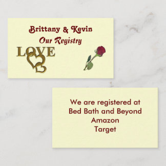 Romantic Interlocking Hearts & Red Rose Enclosure Card