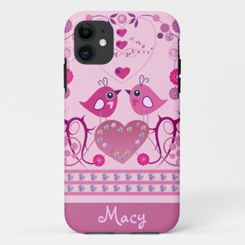 Romantic iPhone 5 Case with Love Birds  name