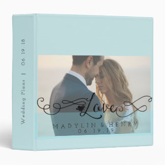 Romantic Island Paradise Love Calligraphy Wedding Binder