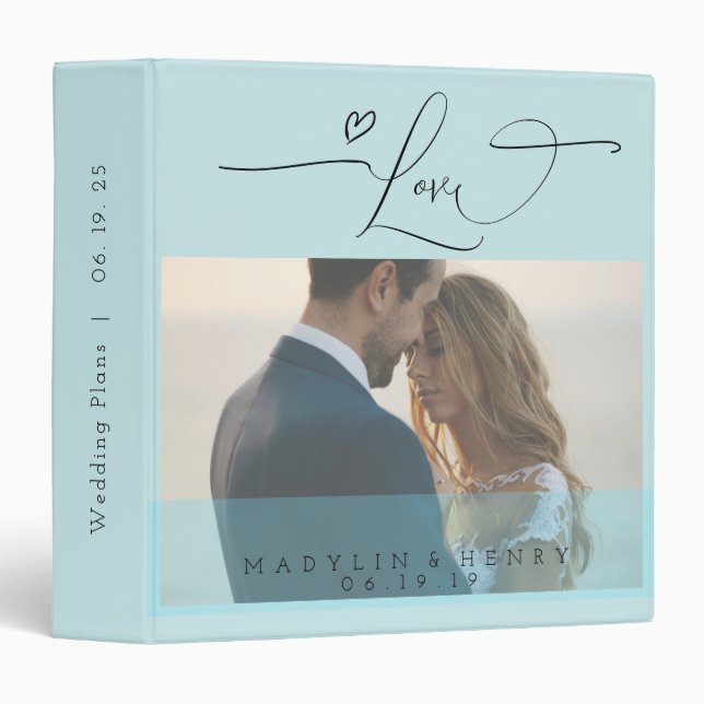 Romantic Island Paradise Love Personalized Wedding 3 Ring Binder (Front/Spine)