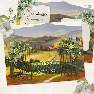 Romantic Italian Art Save the Date Postcard