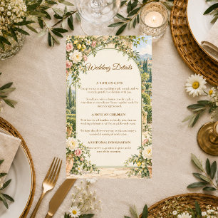 Romantic Italian Garden Wedding Enclosure Card