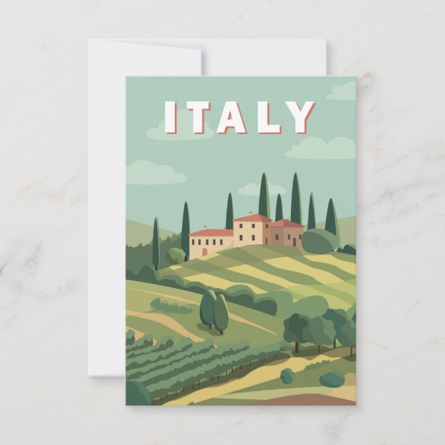 Romantic Italy landscape Thank You Card (Front)