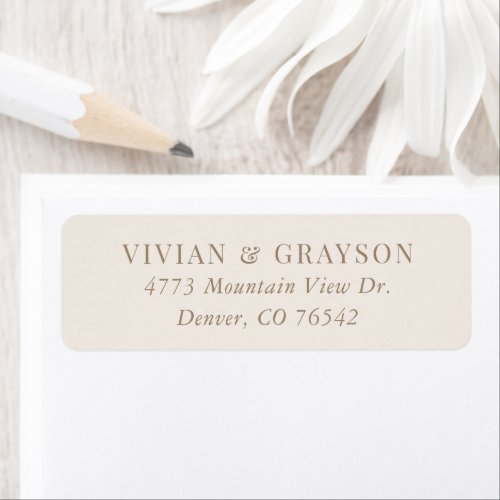 Romantic Ivory and Gold Wedding Return Address Label