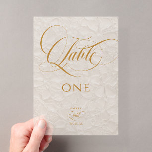 Romantic Ivory Floral Wedding Table Number