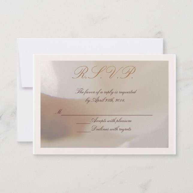 Romantic Ivory Magnolia Wedding RSVP (Front)
