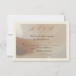 Romantic Ivory Magnolia Wedding RSVP Card