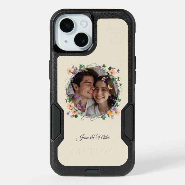 Romantic Ivy and Butterflies iPhone 15 Case (Back)