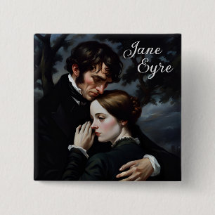 Romantic Jane Eyre and Edward Rochester Button