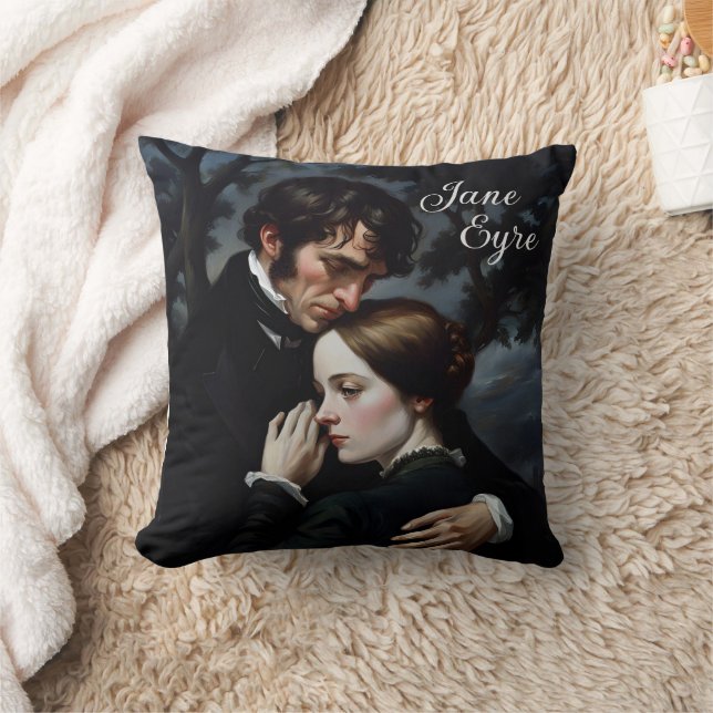 Romantic Jane Eyre and Edward Rochester Throw Pillow (Blanket)