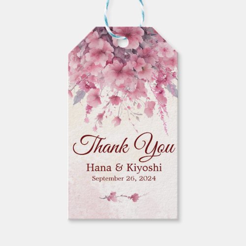 Romantic Japanese Pink Cherry Blossom  Gift Tags