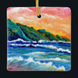 Romantic Kauai Sunset Ceramic Ornament<br><div class="desc">Taking a long,  romantic walk along the beach on the island of Kauai is a dream come true.</div>