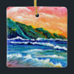Romantic Kauai Sunset Ceramic Ornament<br><div class="desc">Taking a long,  romantic walk along the beach on the island of Kauai is a dream come true.</div>