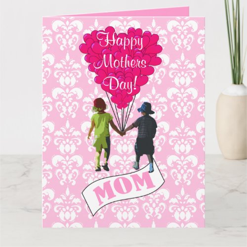 Romantic kids mothers day card