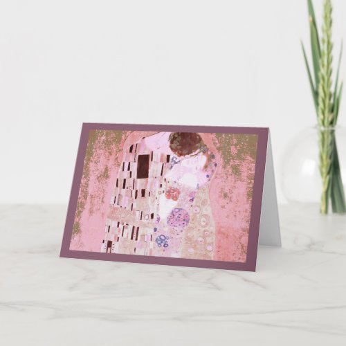 Romantic Kiss in Soft Pink Holiday Card