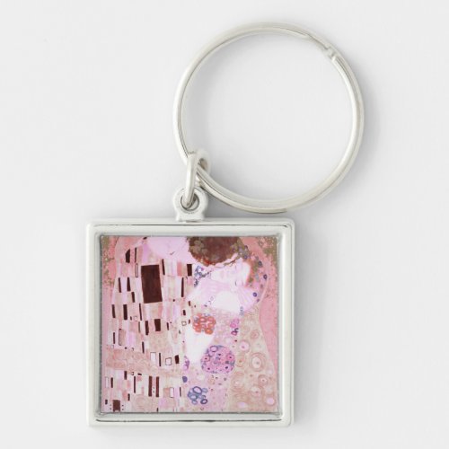 Romantic Kiss in Soft Pink Keychain