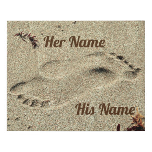 Romantic Kiss in the Sand Faux Canvas Print