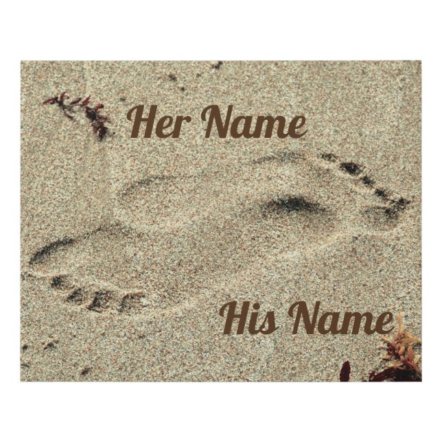 Romantic Kiss in the Sand Faux Canvas Print (Front)