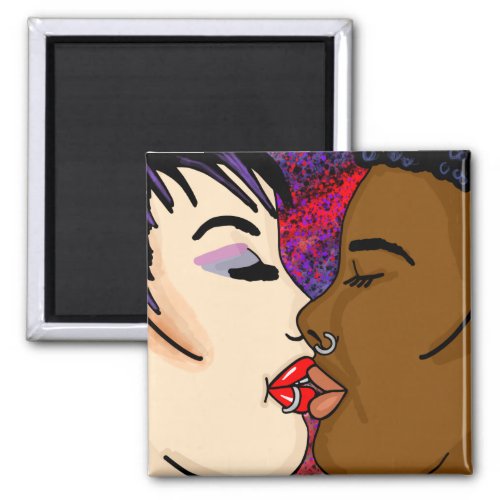 Romantic Kiss  Interracial Romance    Magnet