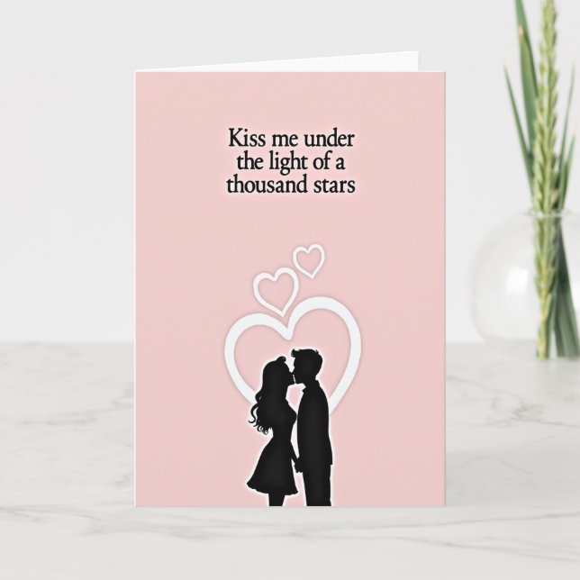 Romantic Kiss Under Stars Card (Front)