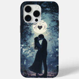 Romantic Kissing Couple Name Initial iPhone Case