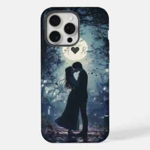 Romantic Kissing Couple Name Initial iPhone Case