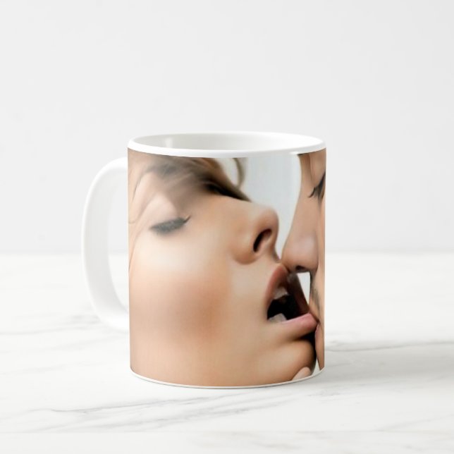 Romantic Kissing Mug – 11 oz Classic Coffee Cup  (Front Left)