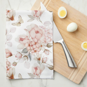Romantic Kitchen Towel with Floral Pattern